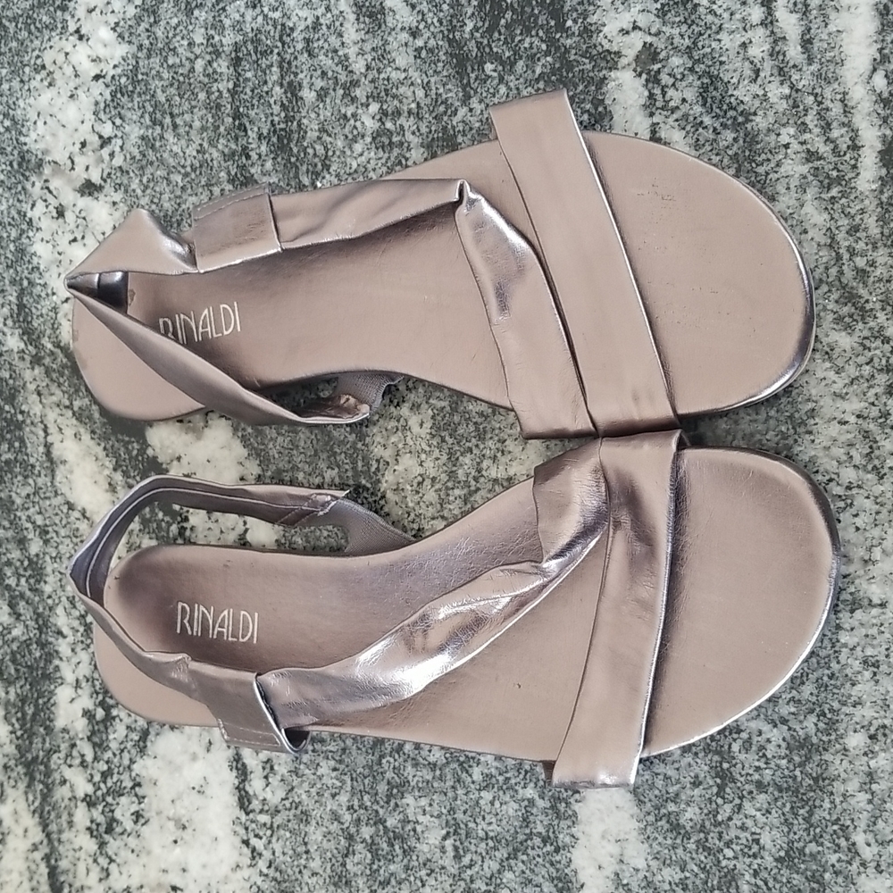 Rinaldi Metallic Silver Sandals ❤Sz 9